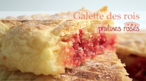 photo de galette des rois frangipane et pralines roses
