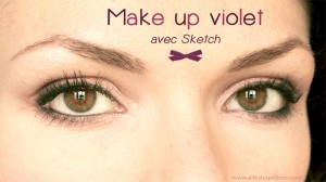 photo maquillage violet avec sketch de mac