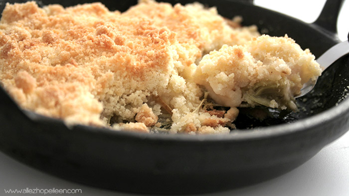 recette crumble pommes-rhubarbe