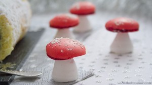 Recette champignon meringue deco buche