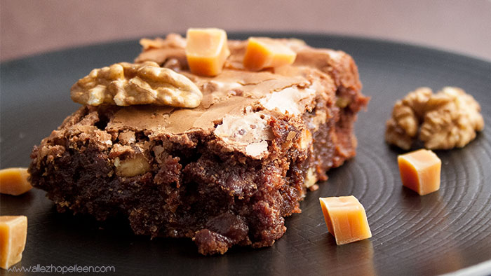 Recette brownie caramel beurre sale noix