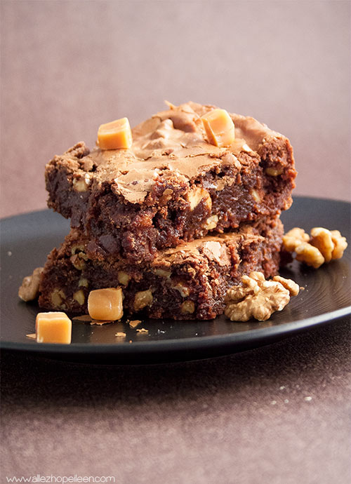 Recette brownie caramel beurre sale noix