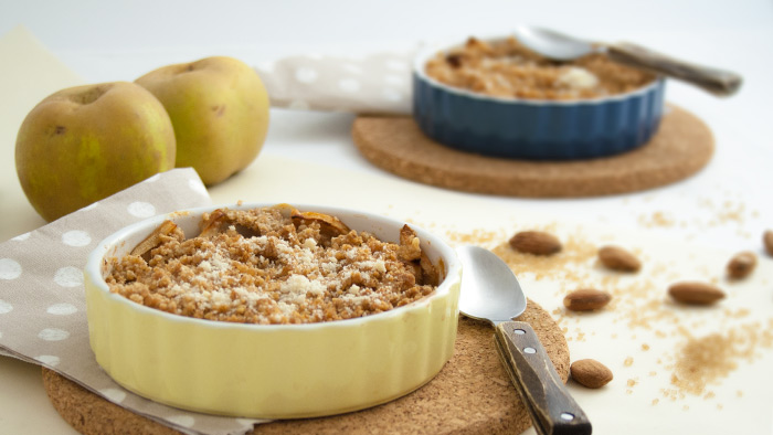 Recette crumble pommes puree d'amandes completes