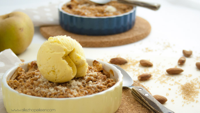 Recette crumble pommes puree d'amandes completes