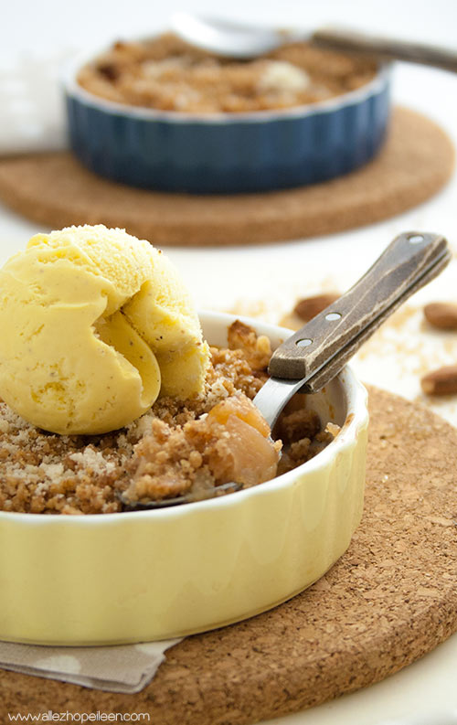 Recette crumble pommes puree d'amandes completes