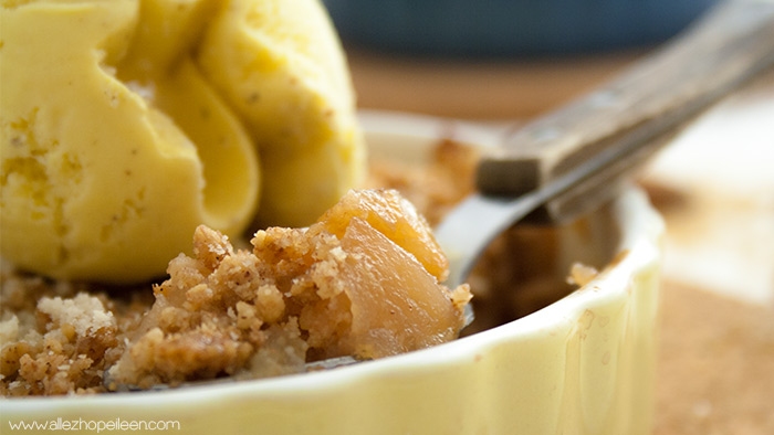 Recette crumble pommes puree d'amandes completes