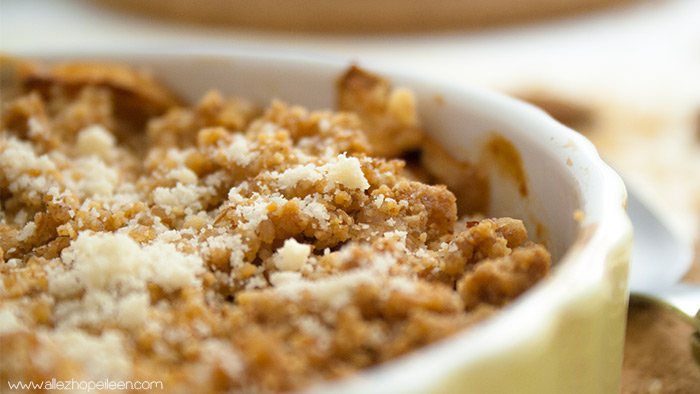 Recette crumble pommes puree d'amandes completes