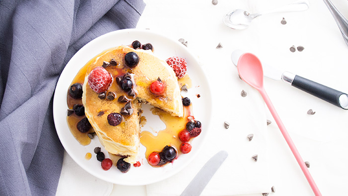 Recette pancakes fluffy aux pepites de chocolat