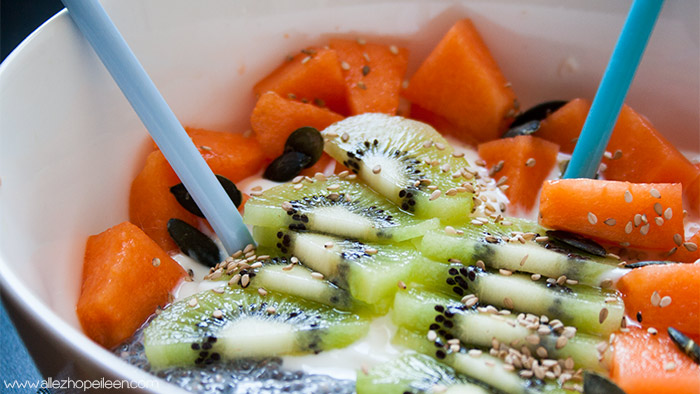 Healthy bowl fromage blanc et graines de chia